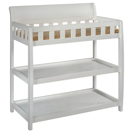 Two Shelf Changing Table with Casual Nursery Look